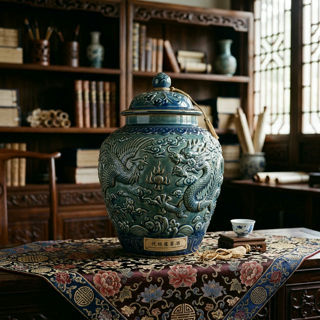 Rượu Nhân Sâm Điêu Khắc Rồng Phượng